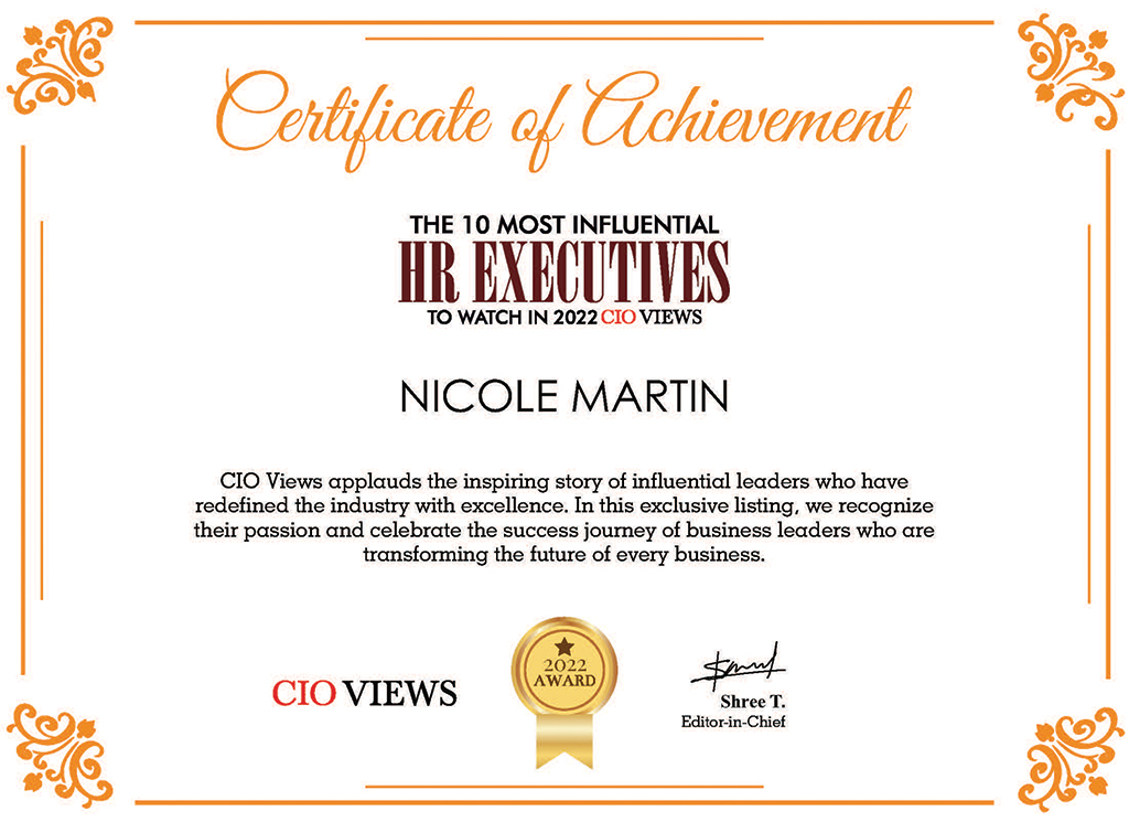 Most Influential HR Executives in 2022 - Nicole Martin